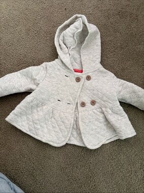 Carter's Light Gray Quilted Hooded Peacoat